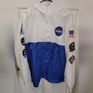 Chemistry Nasa Jacket Adut Extra Large Blue White Windbreaker Hoodie Mens